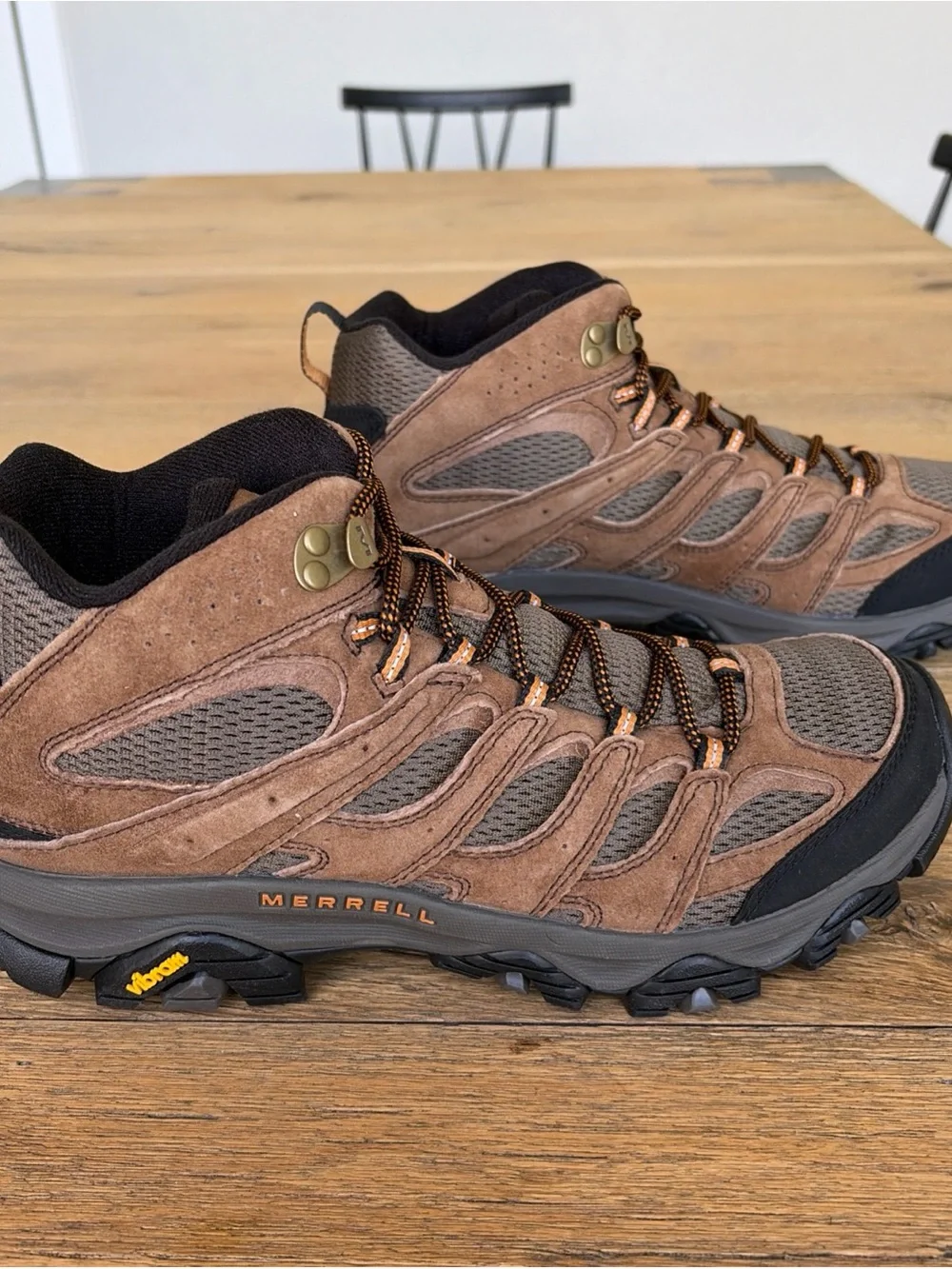 Merrell Moab 3 Mid Waterproof Hiking Boots - Brown & Black - Picture 7 of 8